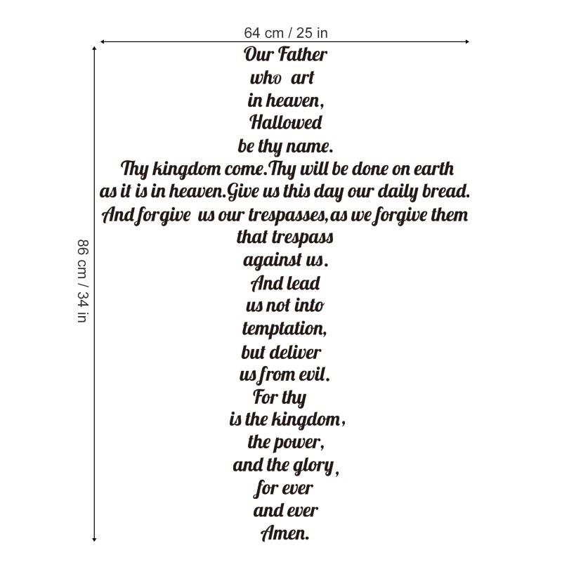 decalmile The Lordâ€™s Prayer Wall Decals Quotes Our Father who Art in Heaven Inspirational Christian Bible Sayings Wall Stickers Living Room Bedroom Church Home Decor(Finished Size: 26 Inch x 34 Inch) - Image 4
